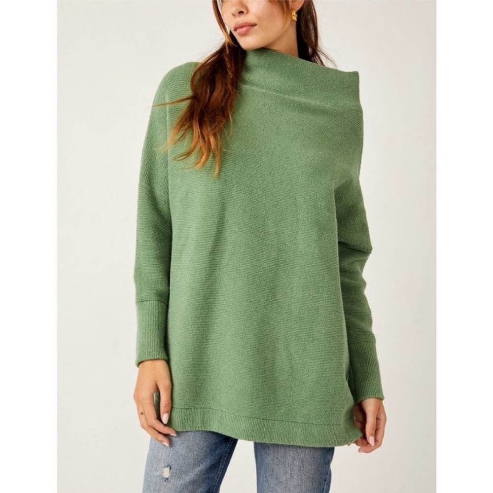 FREE PEOPLE Ottoman Slouchy Tunic Sea Fern Green Size Small - Picture 4 of 13